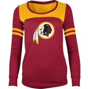 5th & Ocean NFL Women's Washington Redskins Hang Time Glitter Long Sleeve T-Shirt