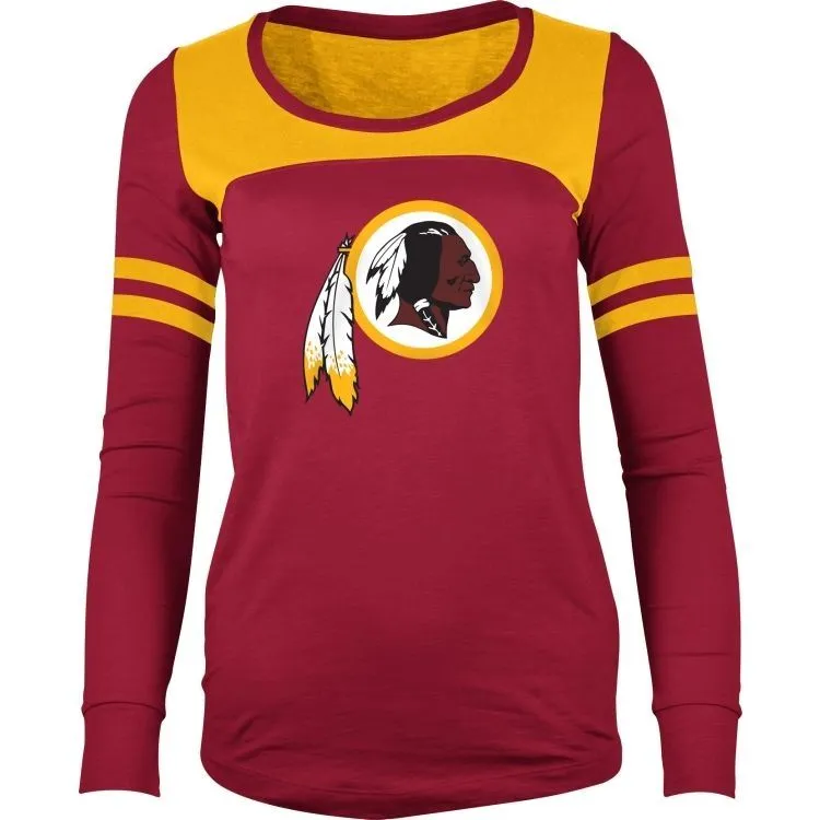 5th & Ocean NFL Women's Washington Redskins Hang Time Glitter Long Sleeve T-Shirt