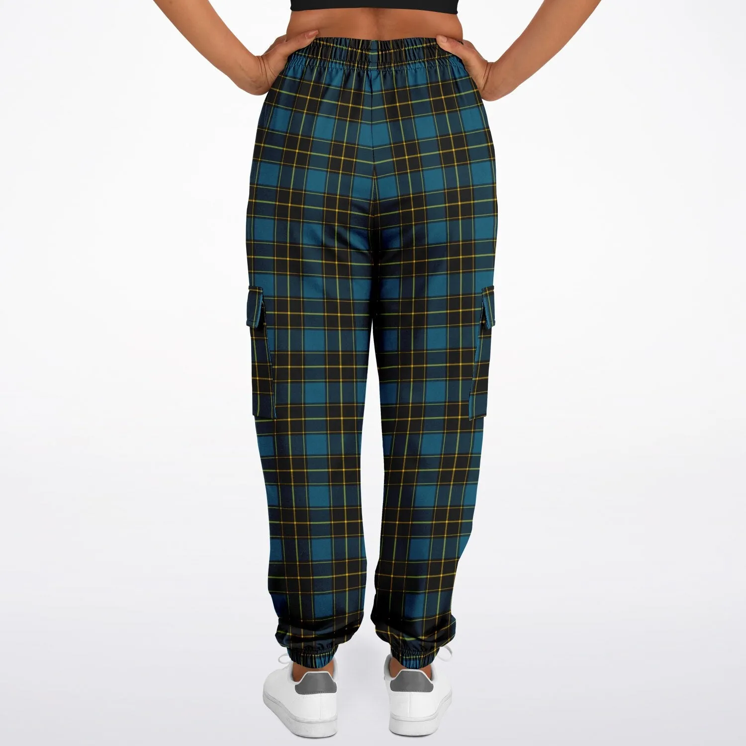 90s Plaid Wide-Leg Cargo Joggers