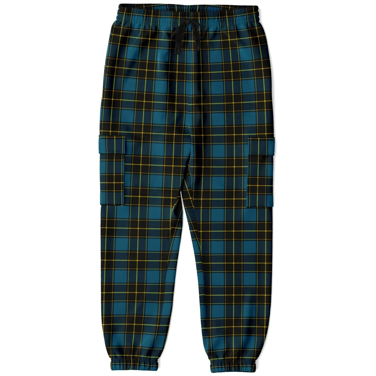 90s Plaid Wide-Leg Cargo Joggers