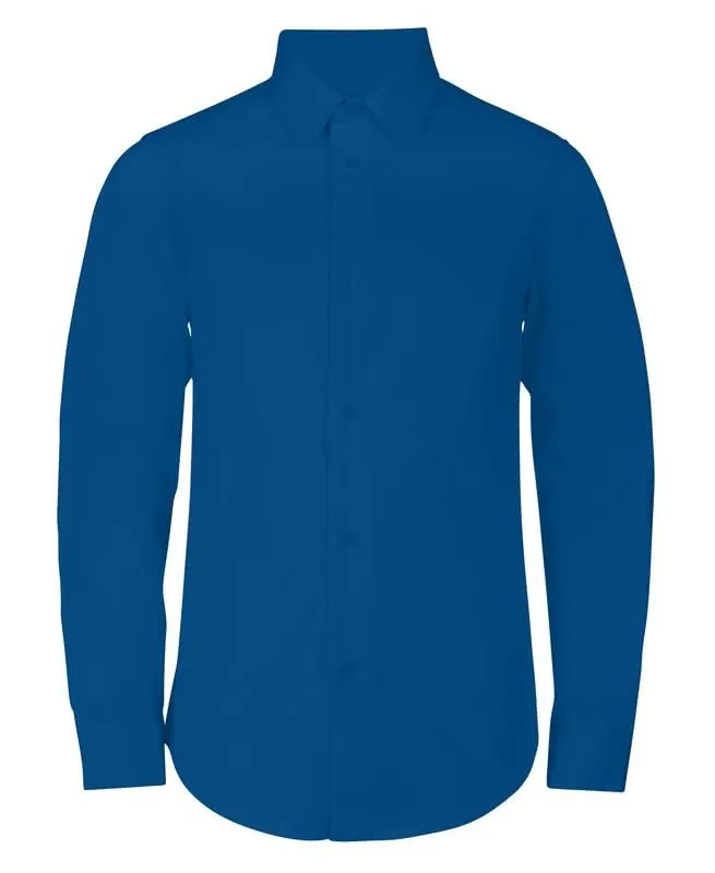 Adam Baker Boy's Regular Fit 4-Way Stretch Long Sleeve Solid Dress Shirt - Colors