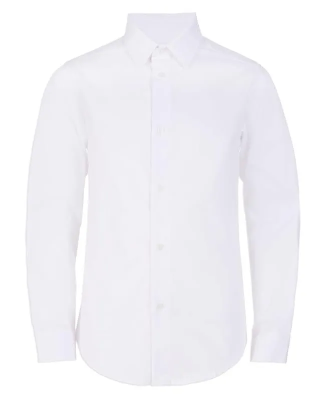 Adam Baker Boy's Regular Fit 4-Way Stretch Long Sleeve Solid Dress Shirt - Colors