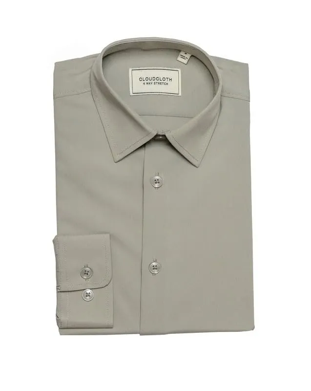 Adam Baker Boy's Regular Fit 4-Way Stretch Long Sleeve Solid Dress Shirt - Colors