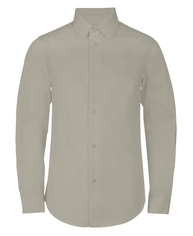 Adam Baker Boy's Regular Fit 4-Way Stretch Long Sleeve Solid Dress Shirt - Colors