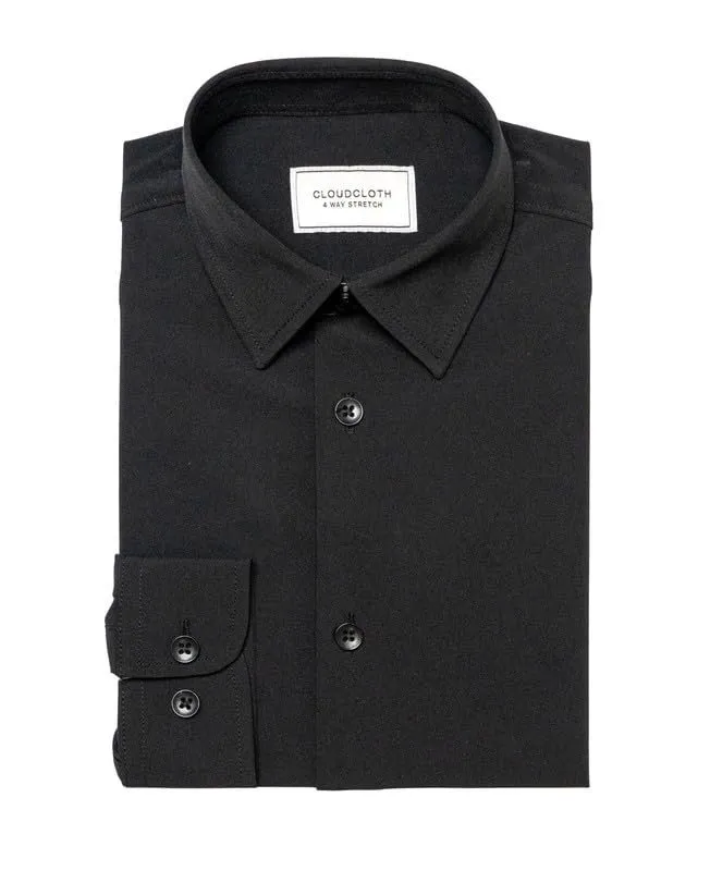Adam Baker Boy's Regular Fit 4-Way Stretch Long Sleeve Solid Dress Shirt - Colors