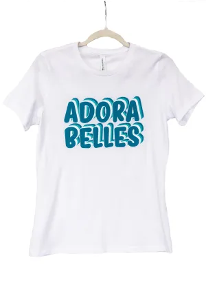 Adorabelles Logo Tee - White/Teal