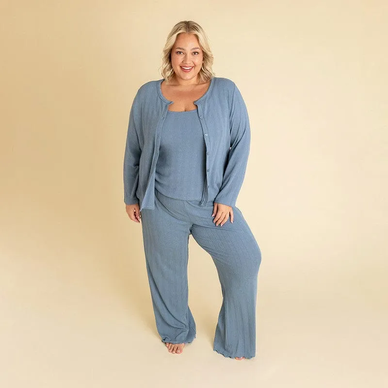Bamboo Pointelle Lounge Pants - Slate