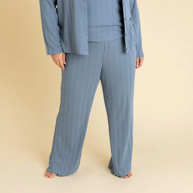 Bamboo Pointelle Lounge Pants - Slate