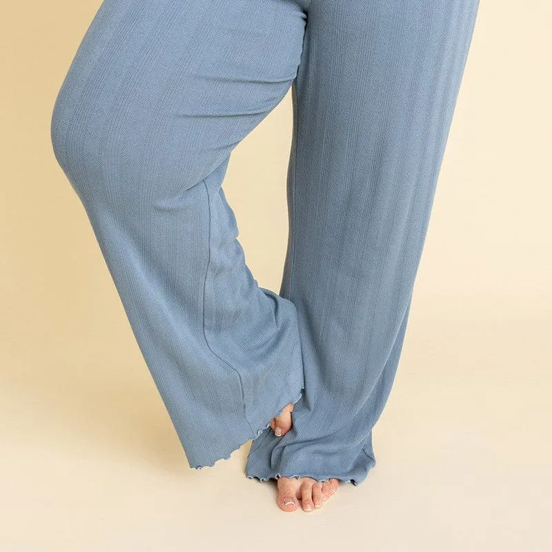 Bamboo Pointelle Lounge Pants - Slate