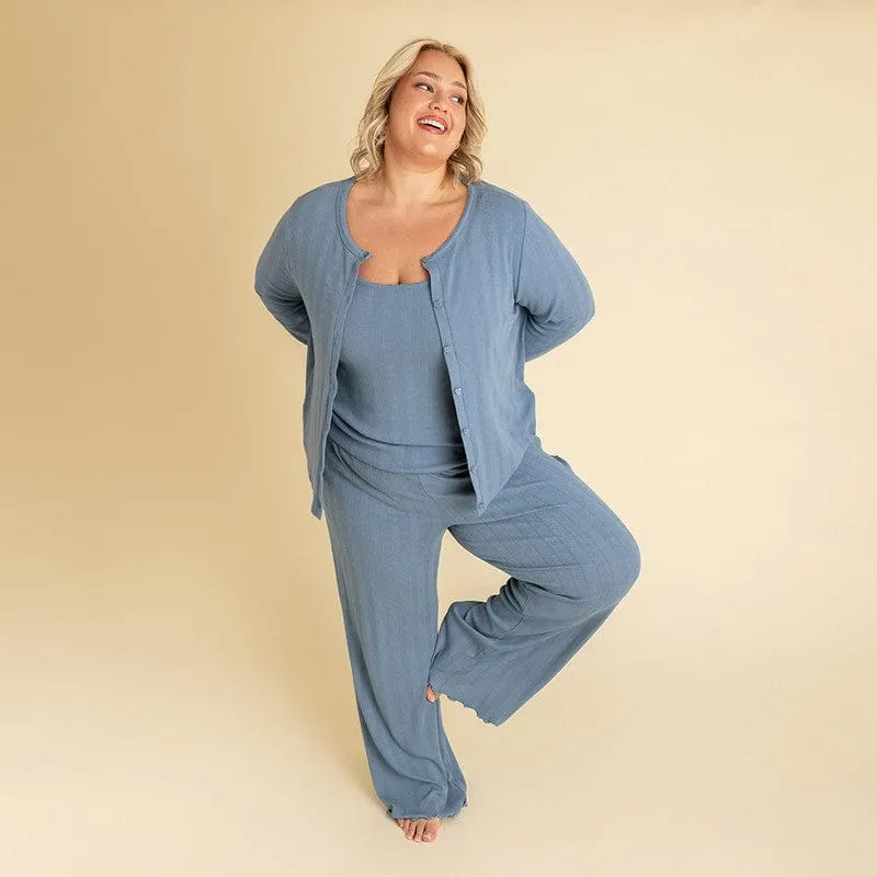 Bamboo Pointelle Lounge Pants - Slate