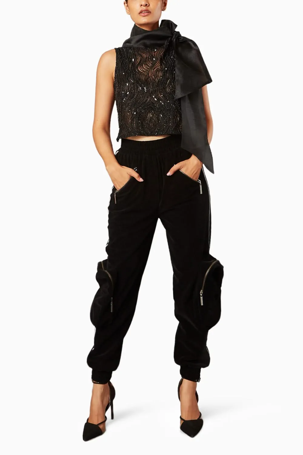 Black Velvet Joggers