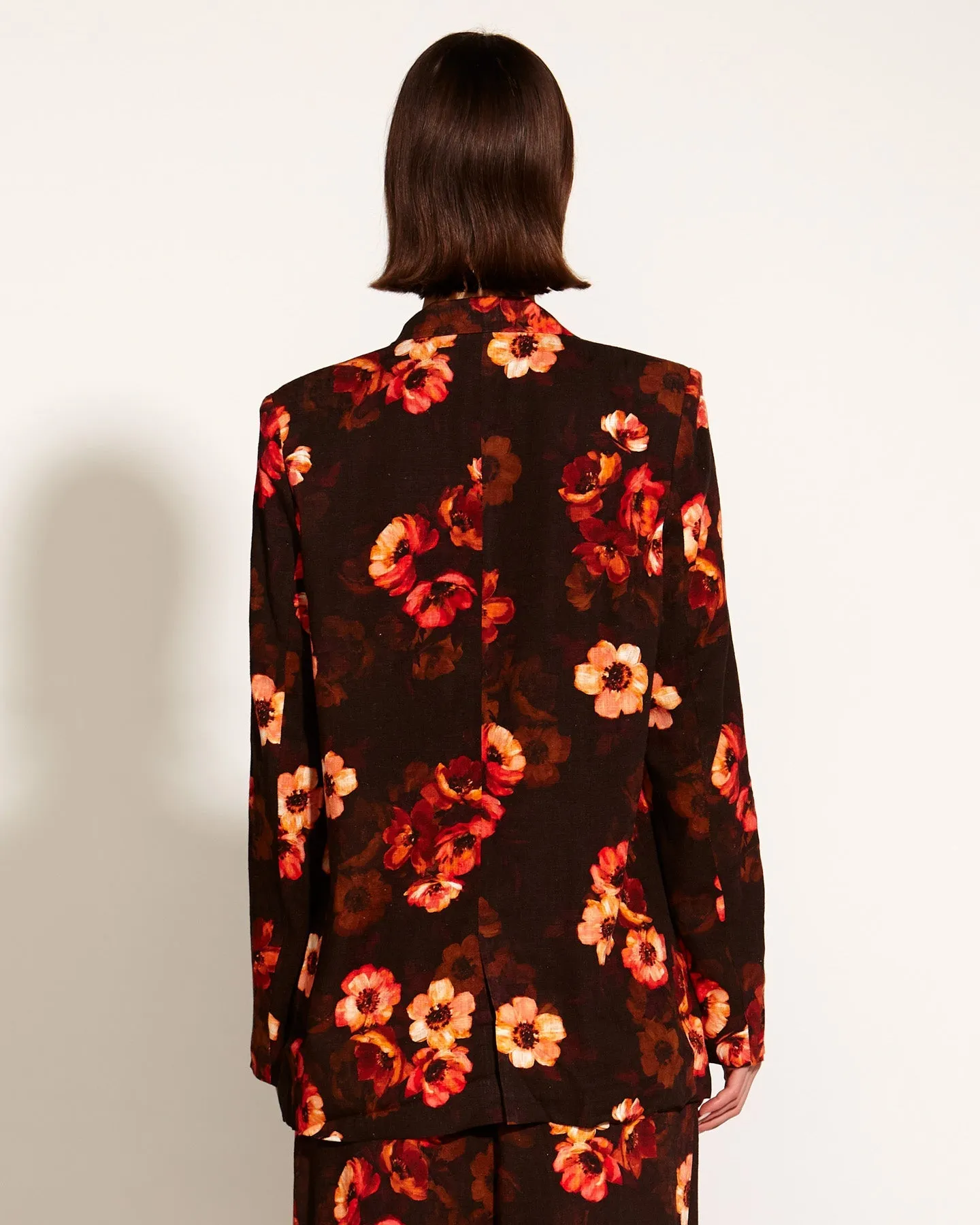 Bloom Relaxed Double Breasted Blazer - Rose Dust Floral