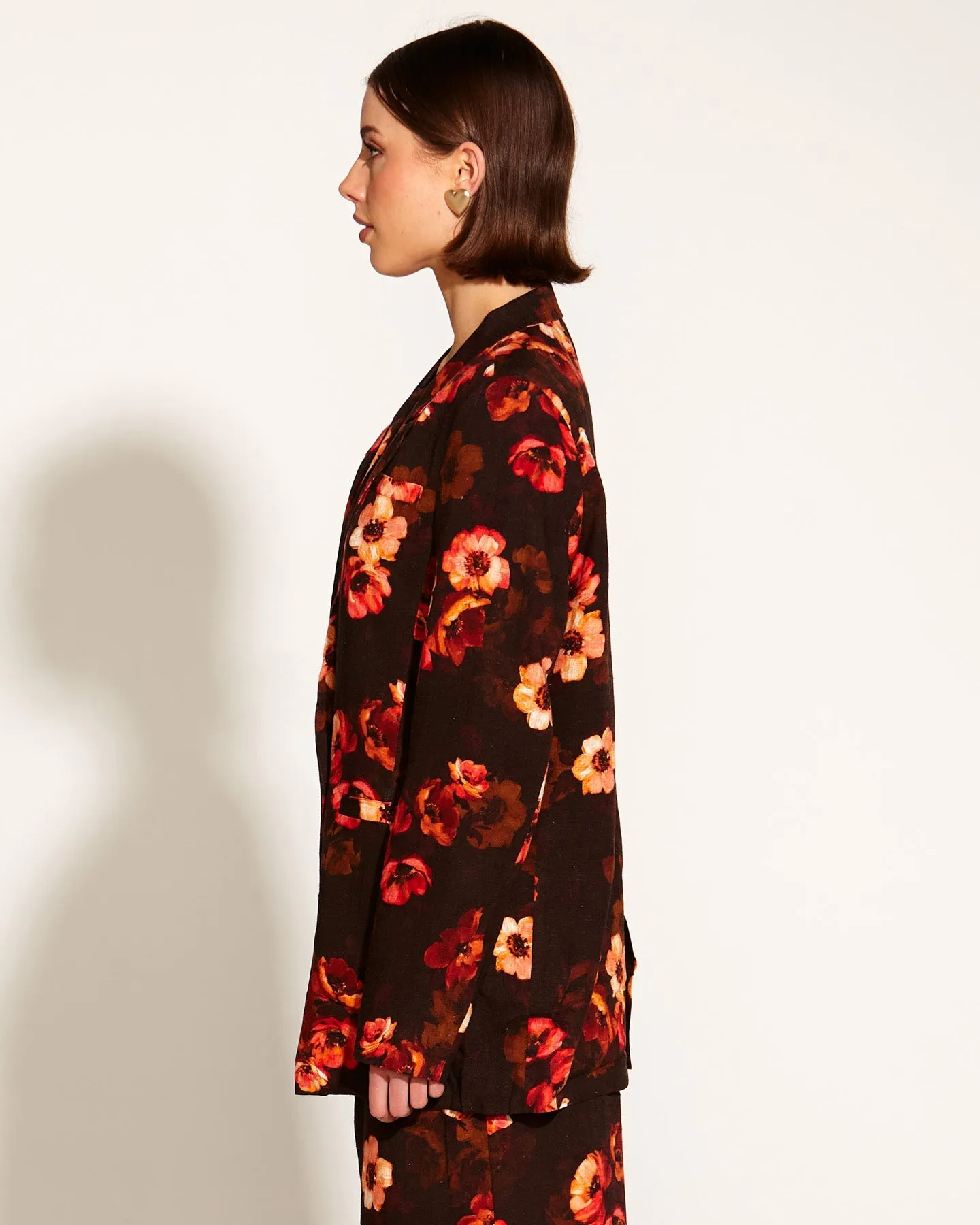 Bloom Relaxed Double Breasted Blazer - Rose Dust Floral