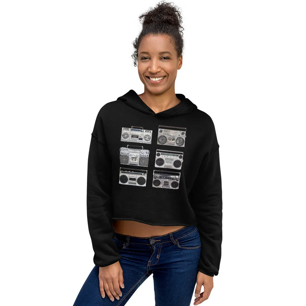 BOOM BOX-CROPPED HOODIE