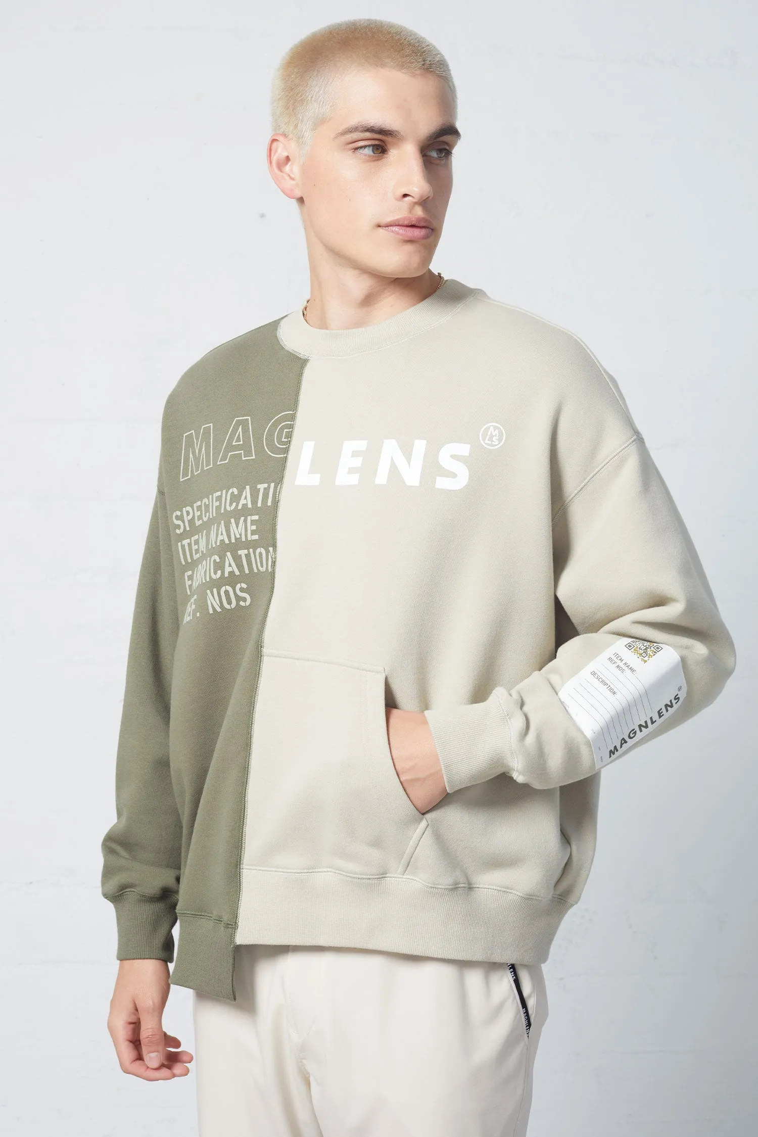 Boxy Splicing Sweatshirt