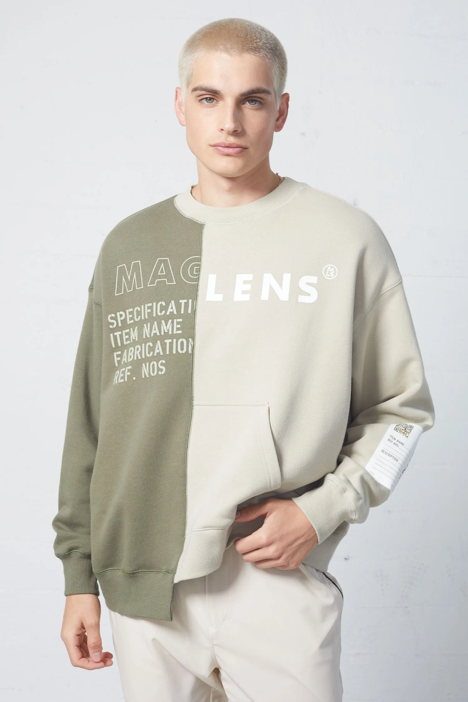 Boxy Splicing Sweatshirt