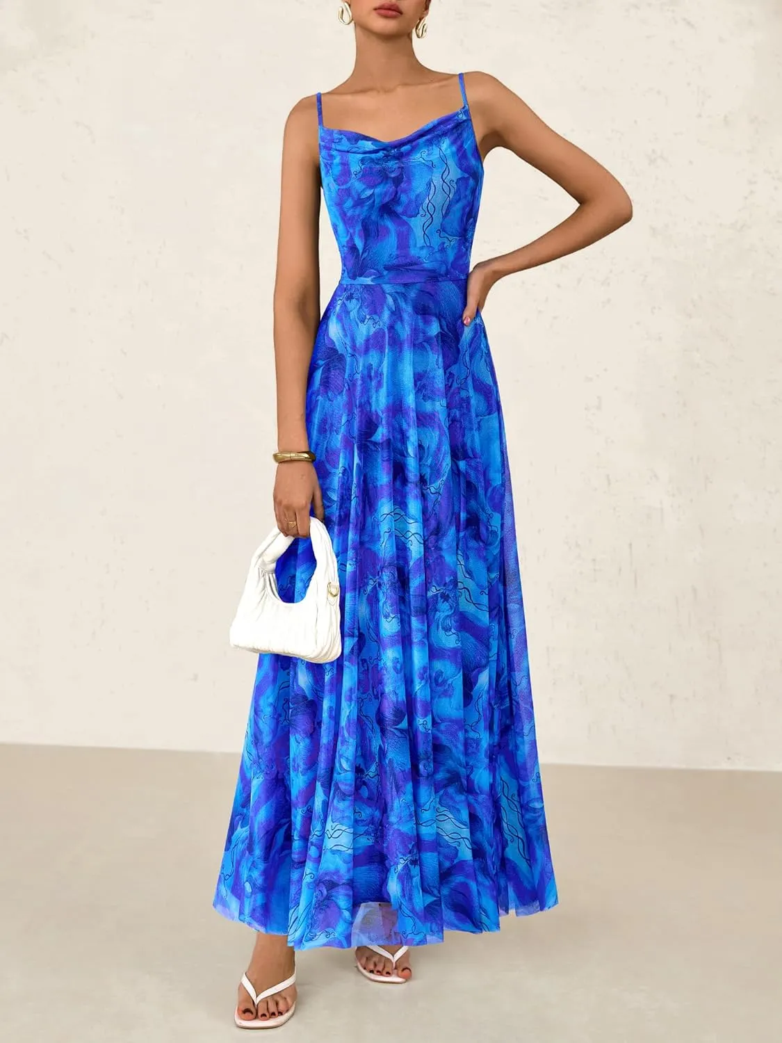 BTFBM Women Summer Floral Maxi Dresses Elegant Spaghetti Strap Dress Printed Party Dress Beach Long Dresses