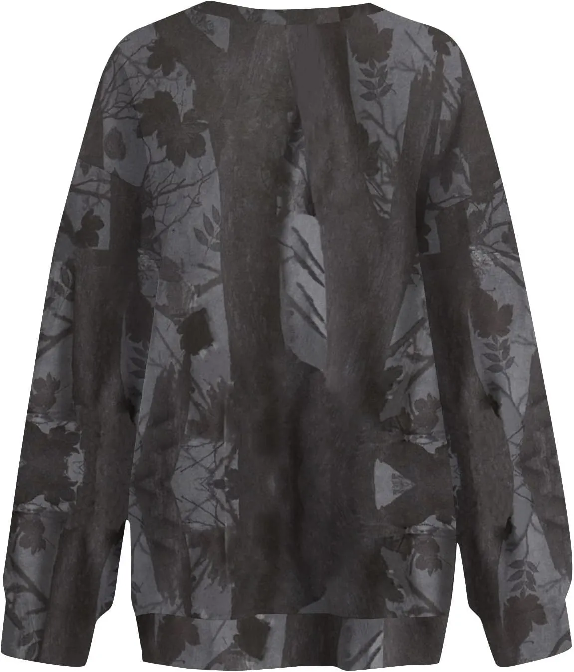 Camo Sweatshirt for Women Oversized Long Sleeve Crewneck Pullover Tops Casual Loose Fit Blouse Fashion Outdoor Clothes