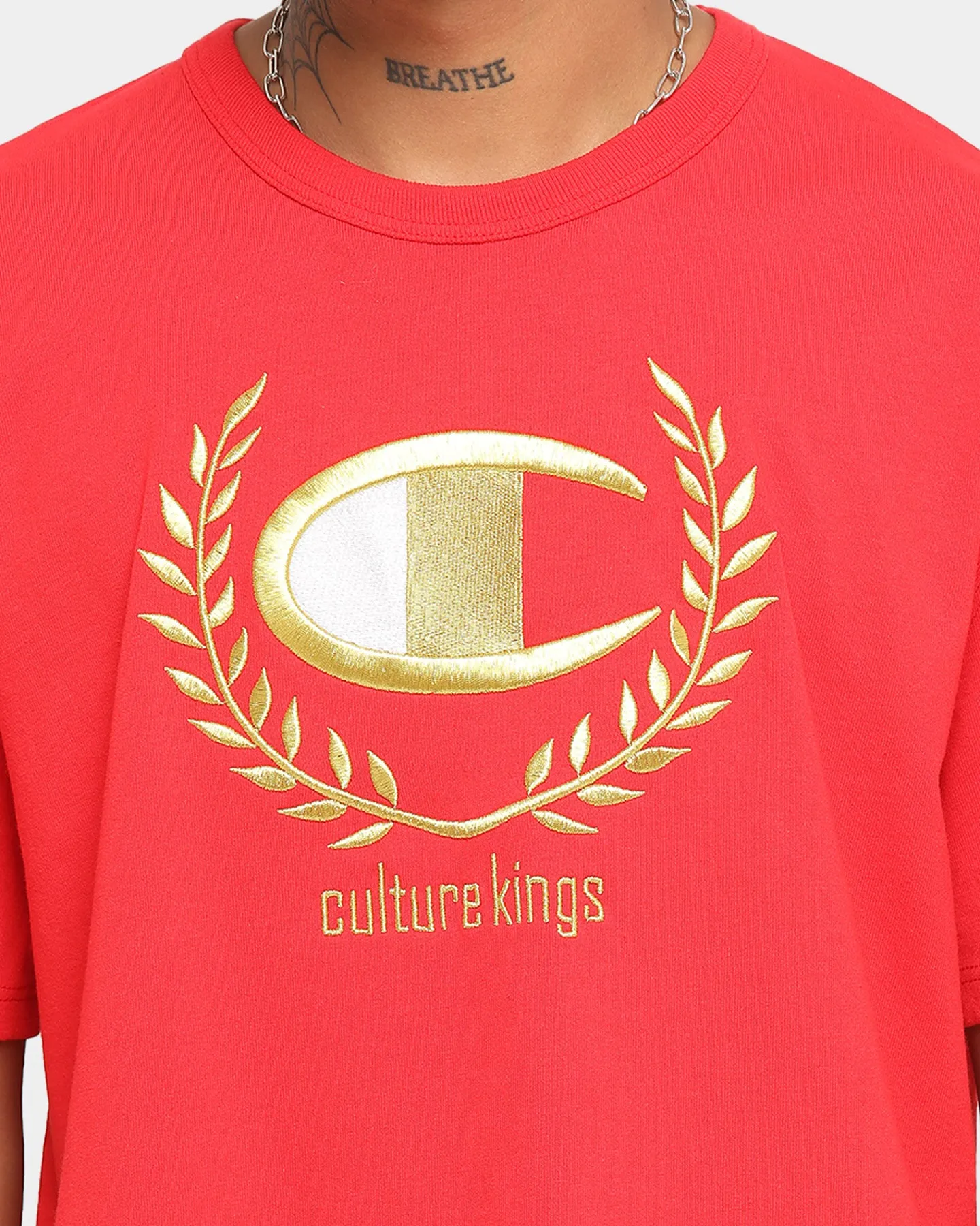 Champion Champion x Culture Kings Heritage T-Shirt Red/Gold