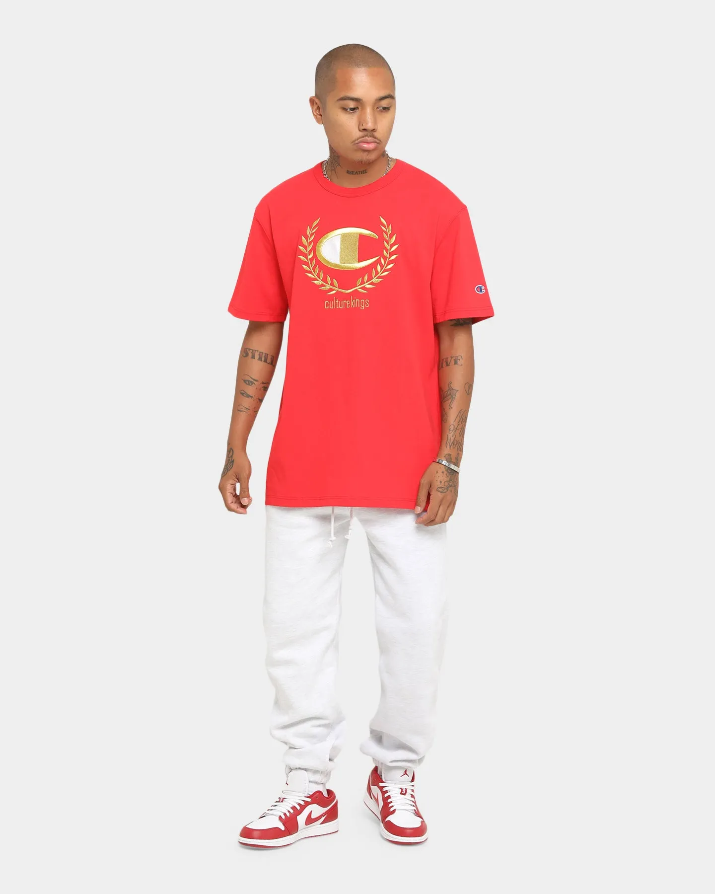 Champion Champion x Culture Kings Heritage T-Shirt Red/Gold