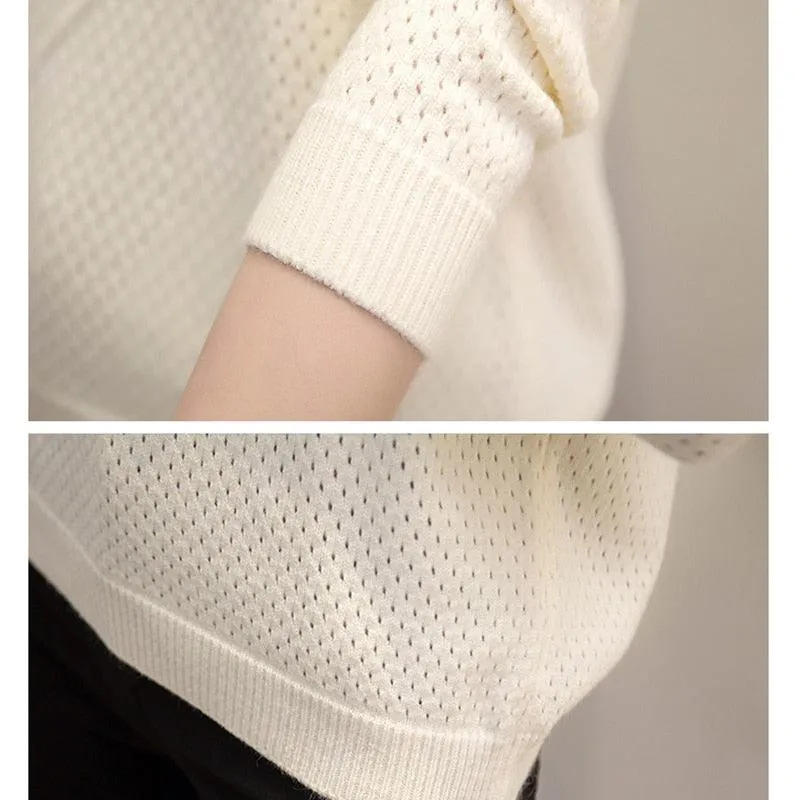 Chic Women's V-neck  Sweater - Head Loose - New Fashion Long Sleeved Knit Women's Top (TB8C)(F23)