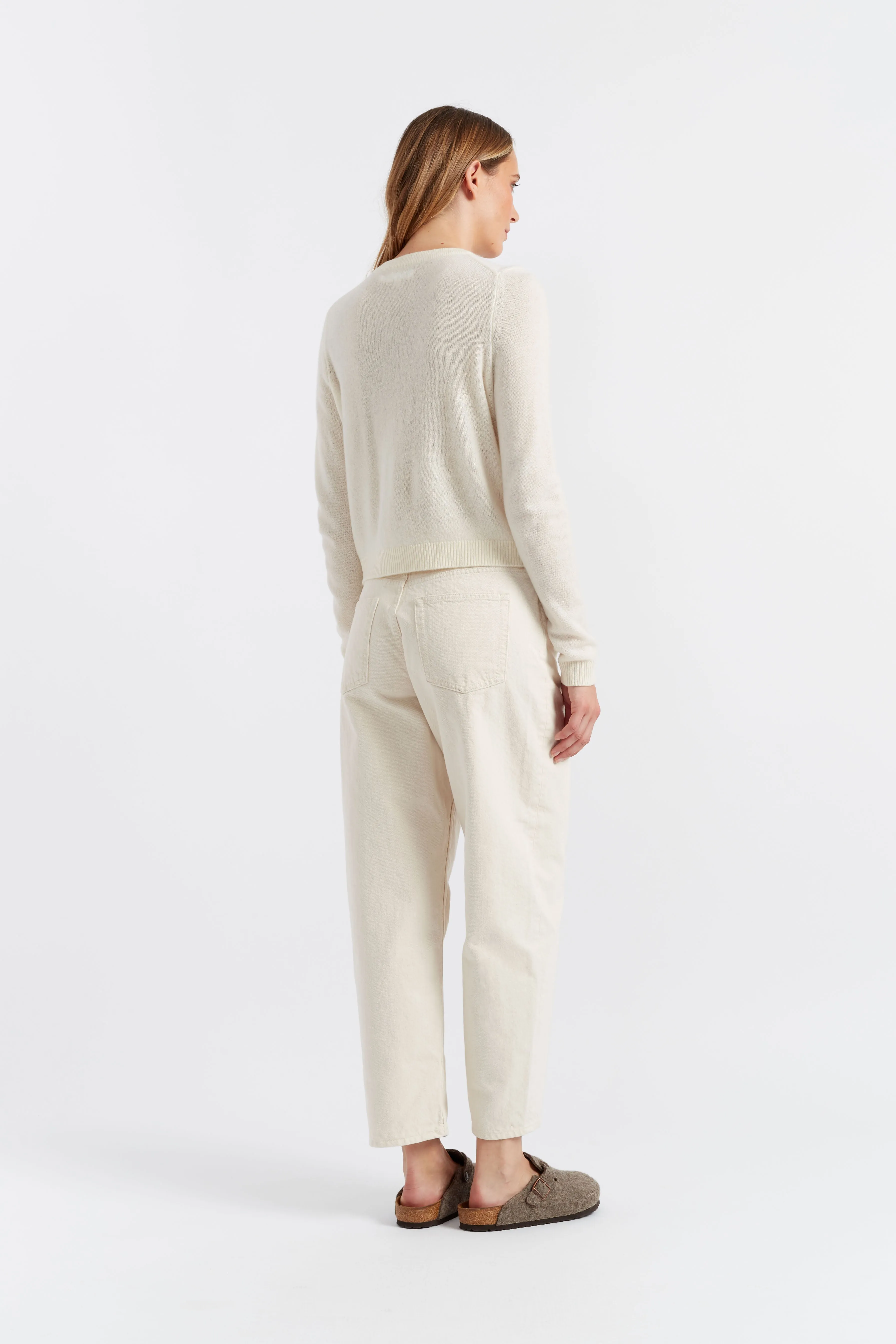 Cream Cloud Cashmere Cropped Cardigan