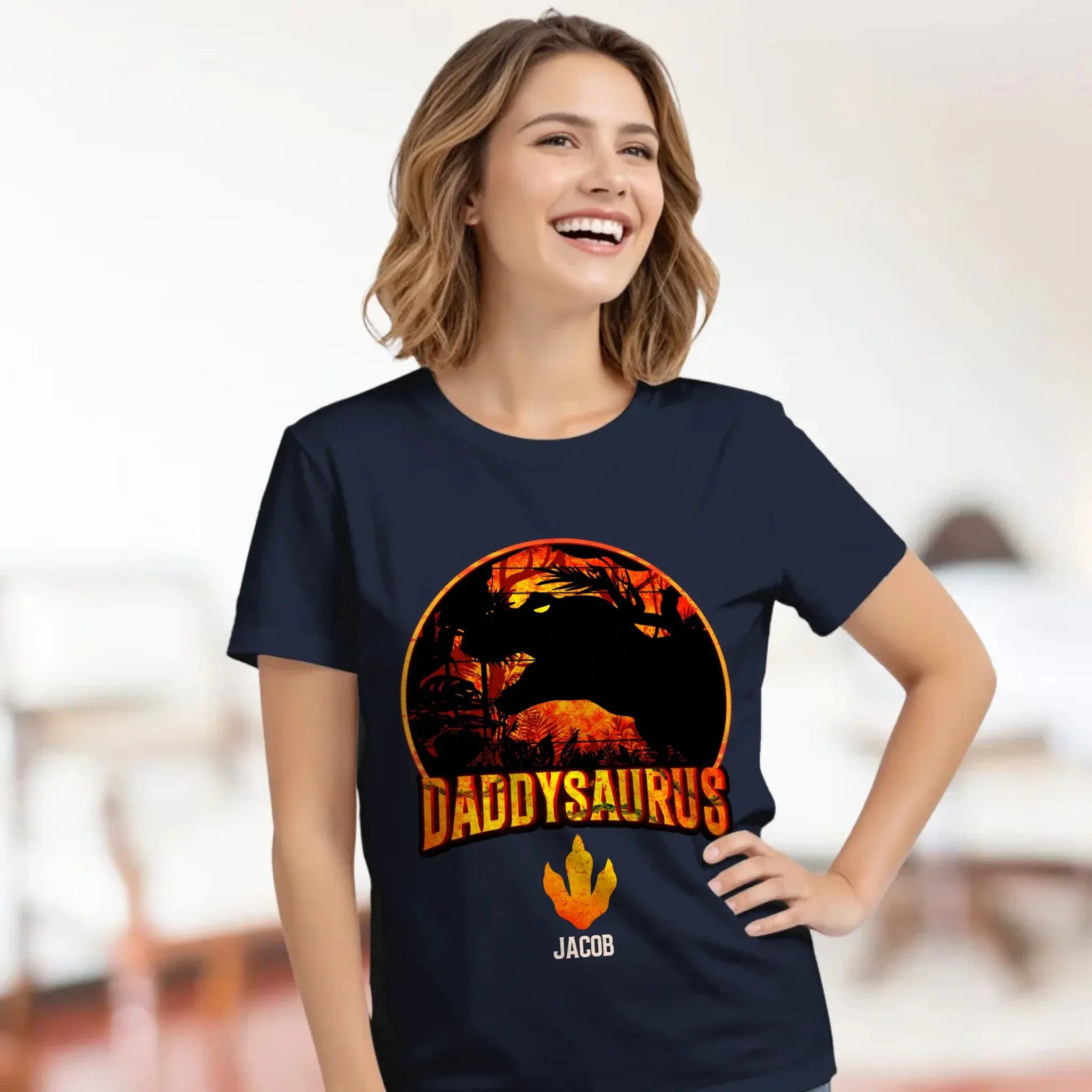 Daddysaurus - Personalized Gifts For Dad - Unisex Hoodie