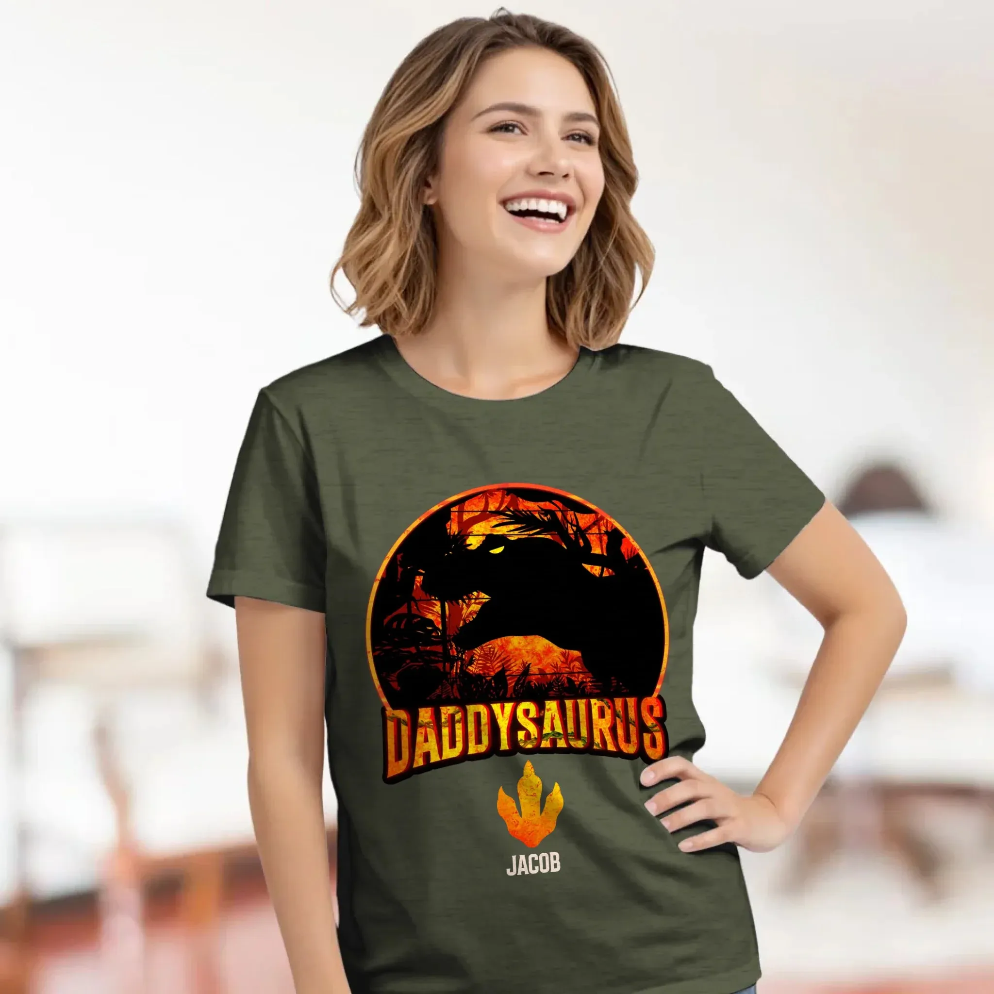 Daddysaurus - Personalized Gifts For Dad - Unisex Hoodie