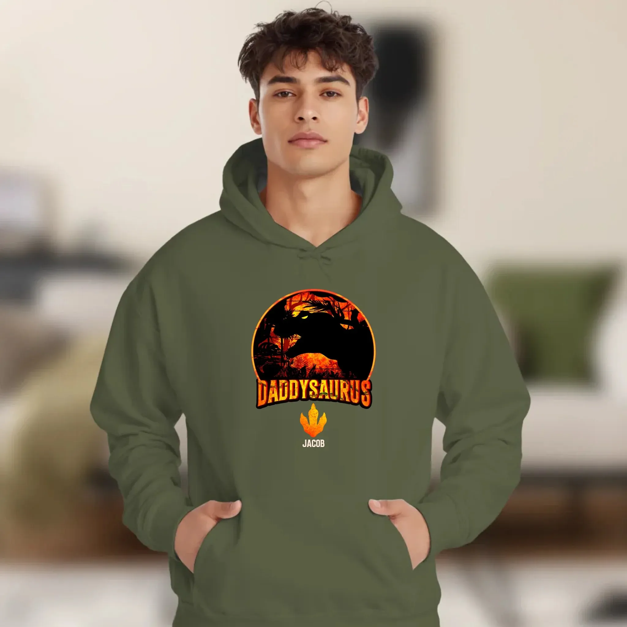 Daddysaurus - Personalized Gifts For Dad - Unisex Hoodie