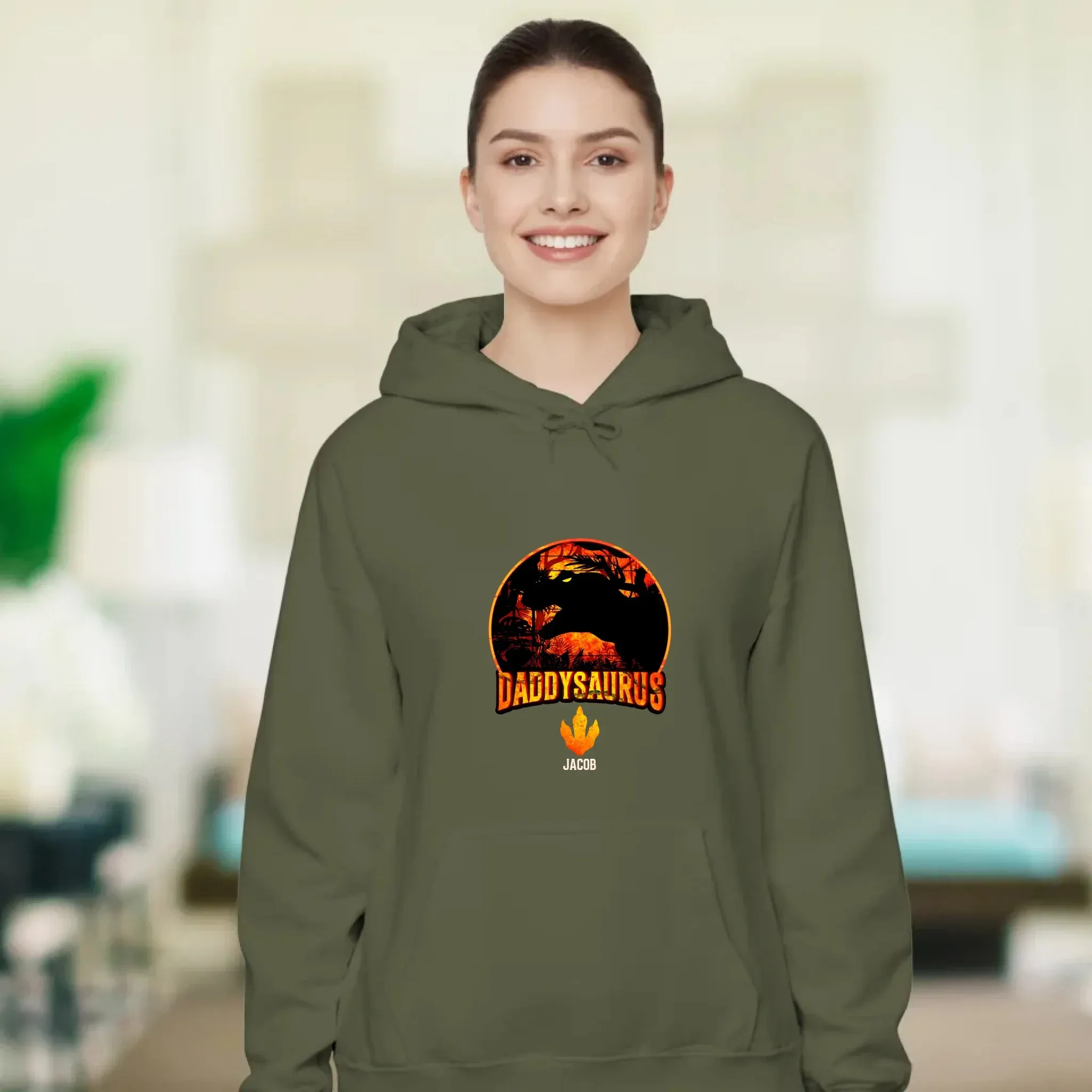 Daddysaurus - Personalized Gifts For Dad - Unisex Hoodie