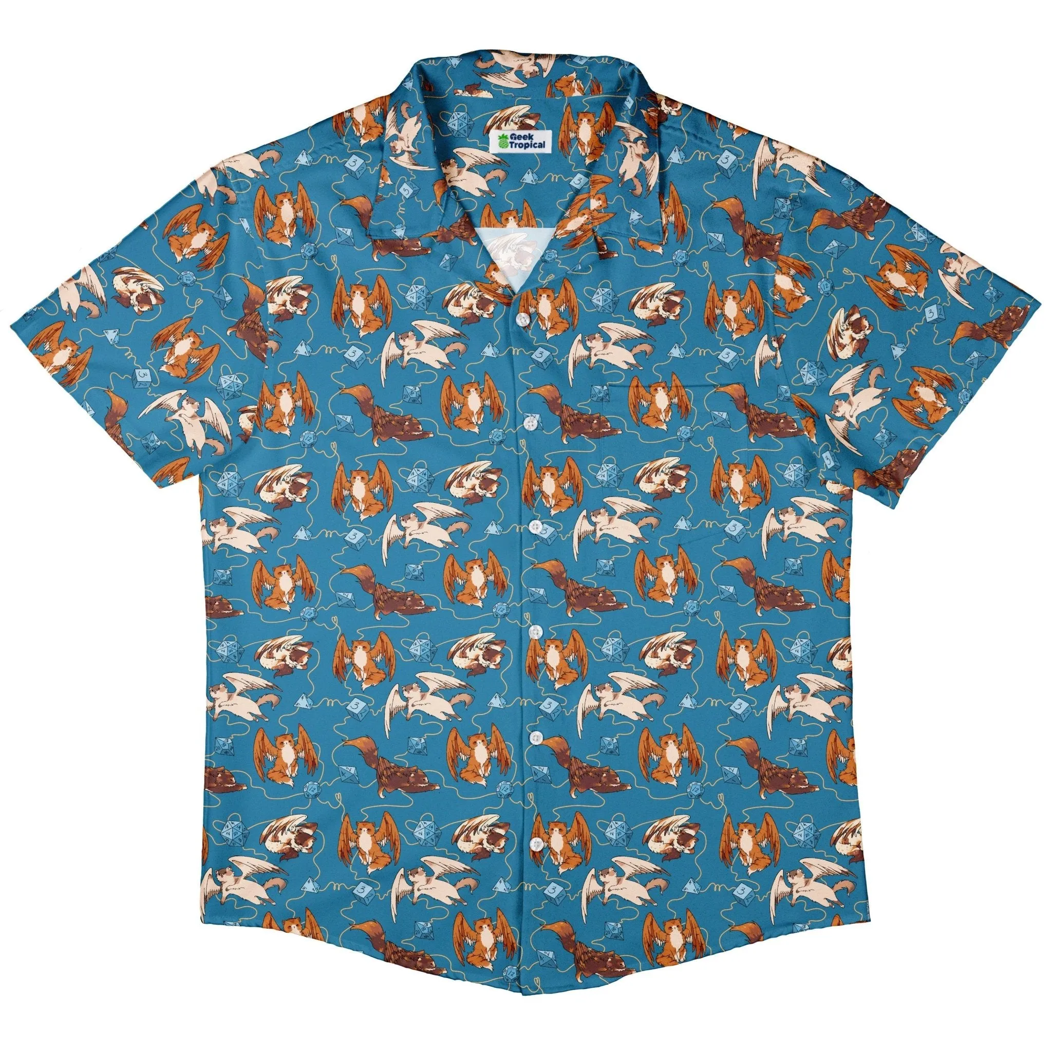 Dnd Tressym Familiars Button Up Shirt