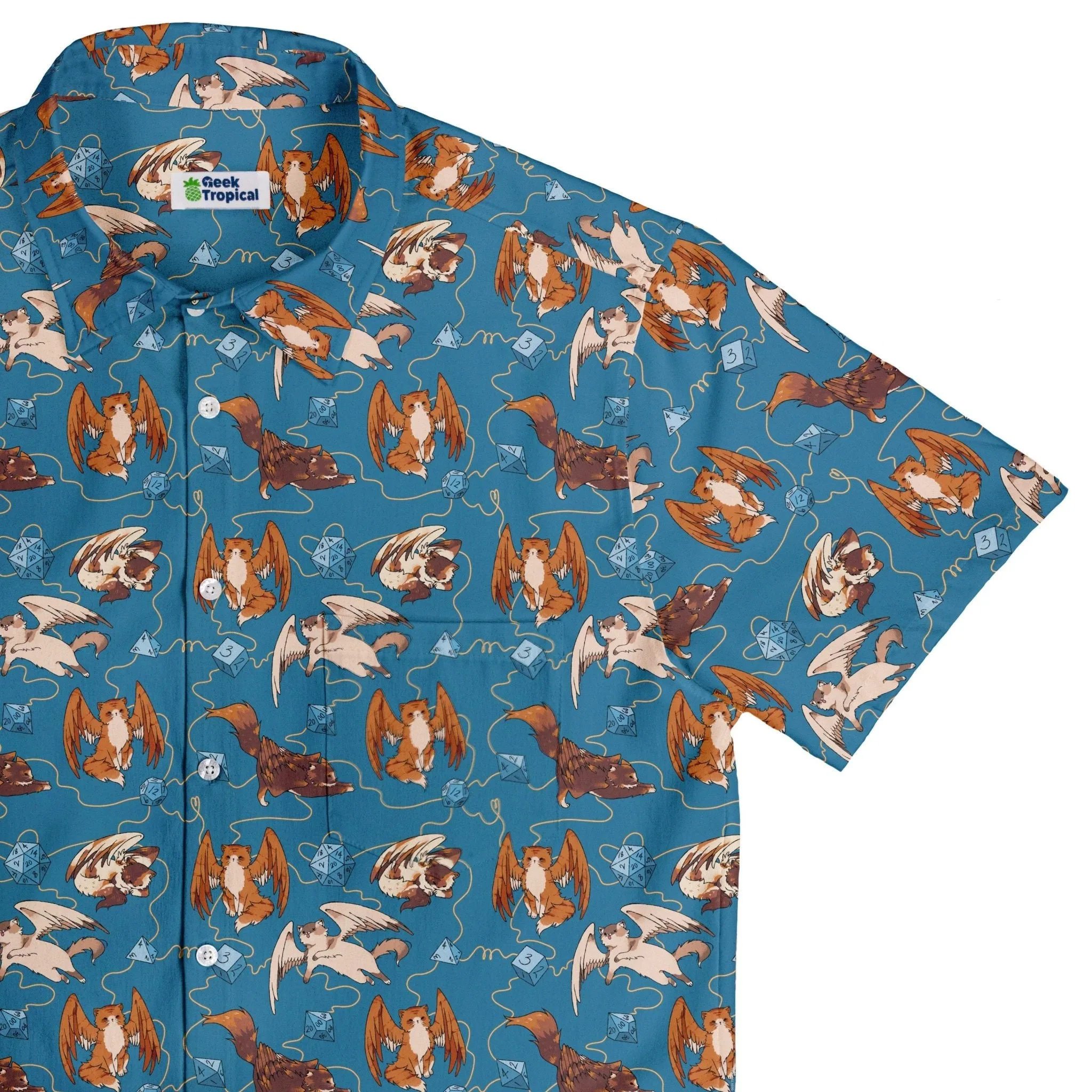 Dnd Tressym Familiars Button Up Shirt
