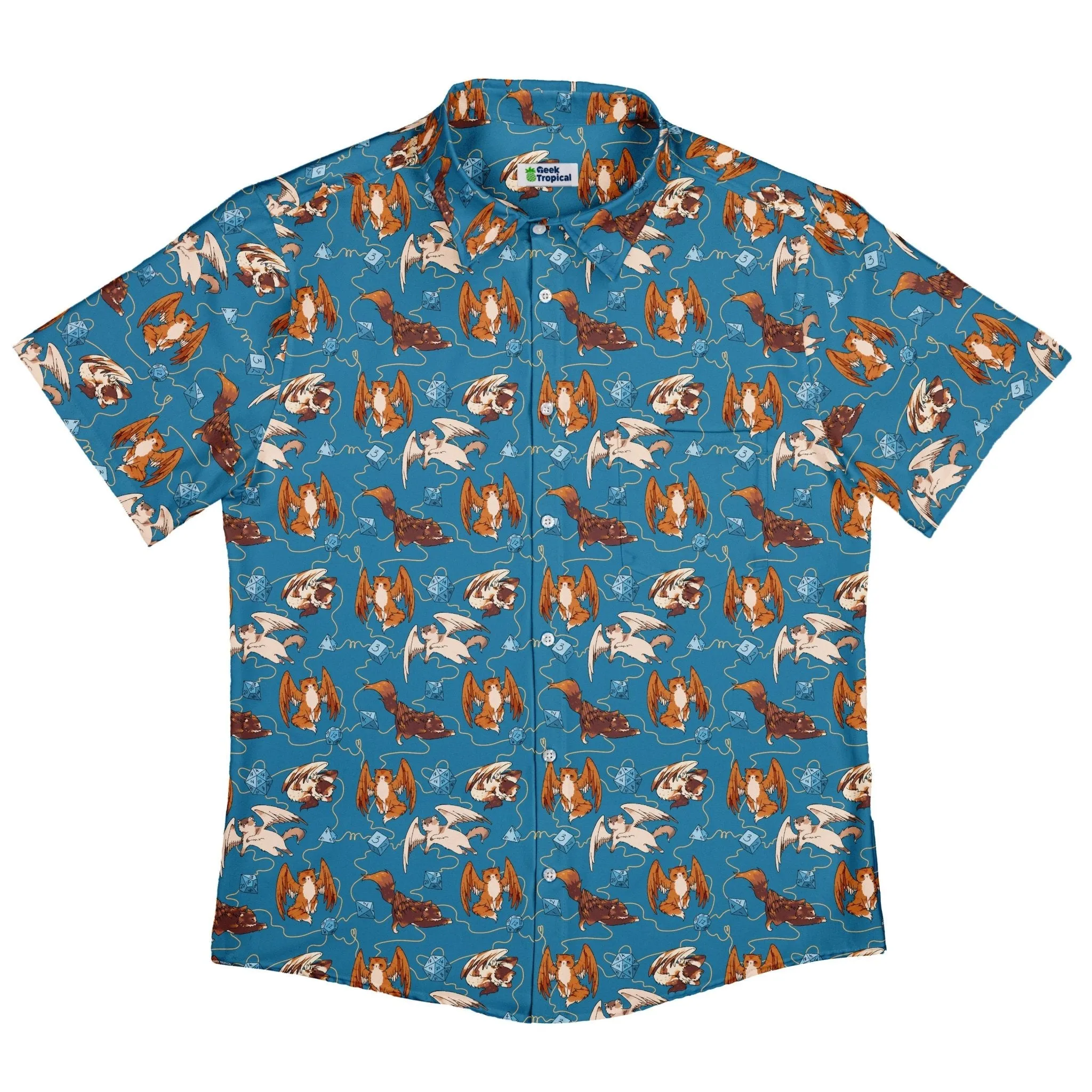Dnd Tressym Familiars Button Up Shirt