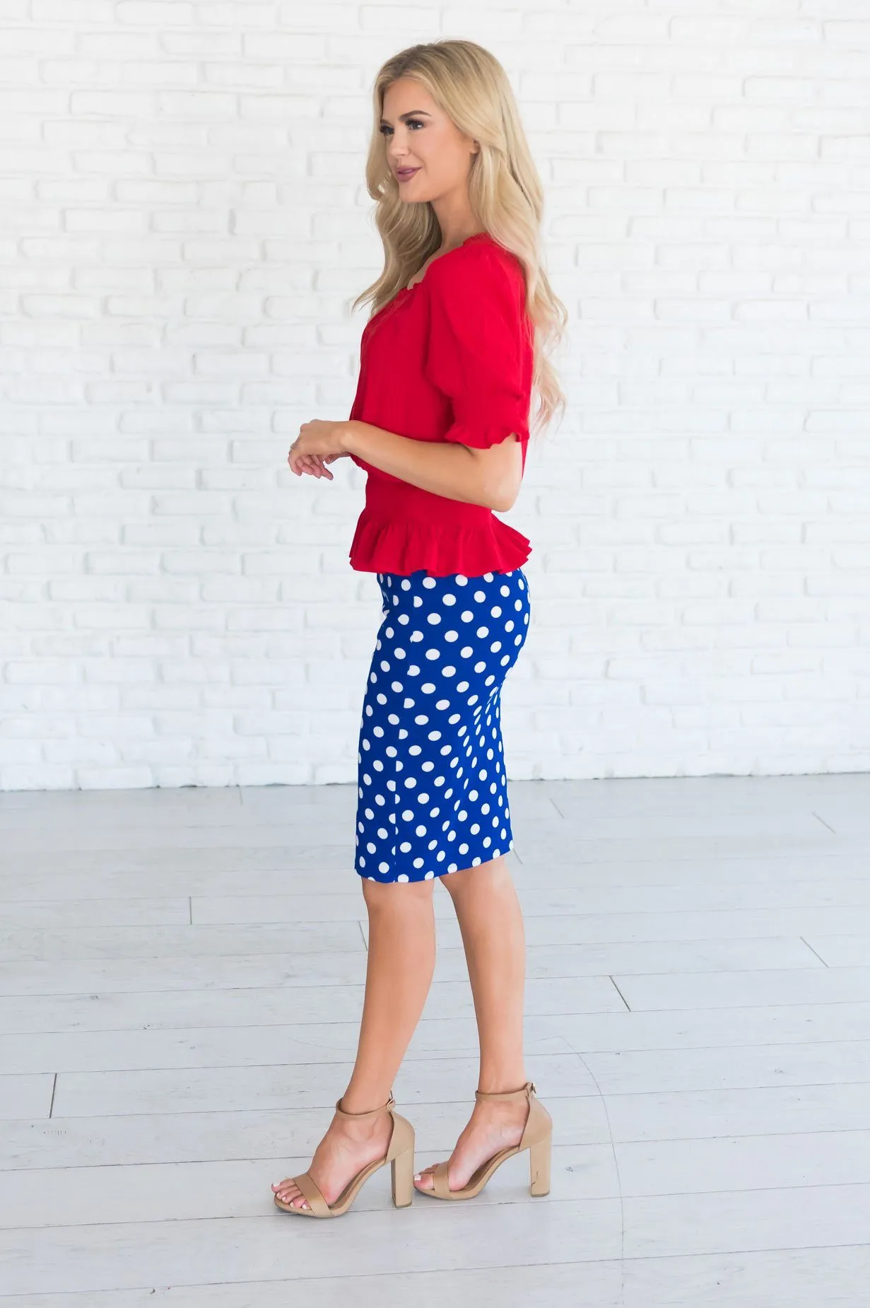 Dots Galore Modest Pencil Skirt