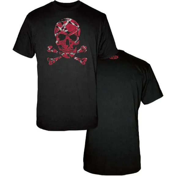 Edward Van Halen Stripes Skull Mens Lightweight T-Shirt Small