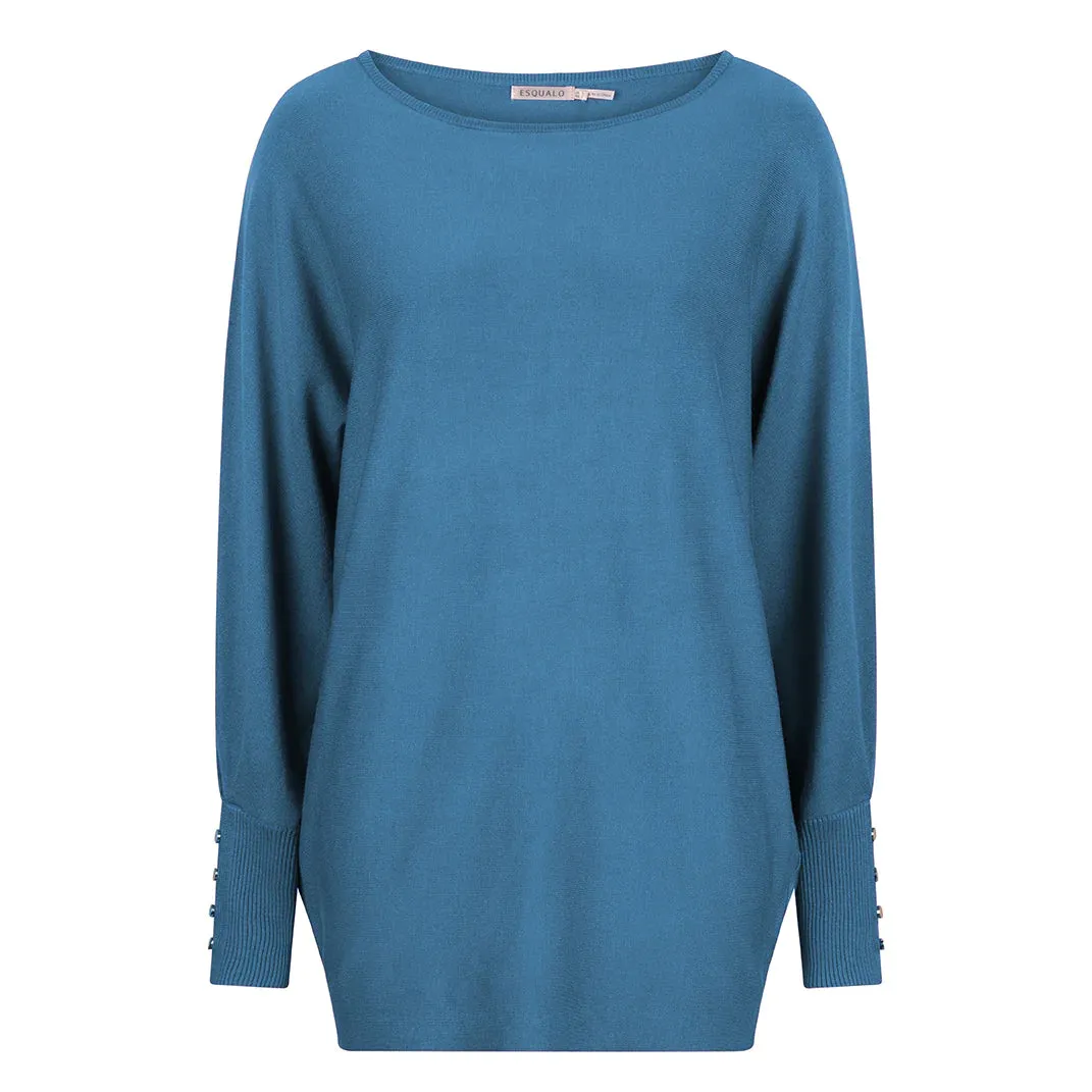 EQ07540 Batwing Sweater W Buttoned Cuff