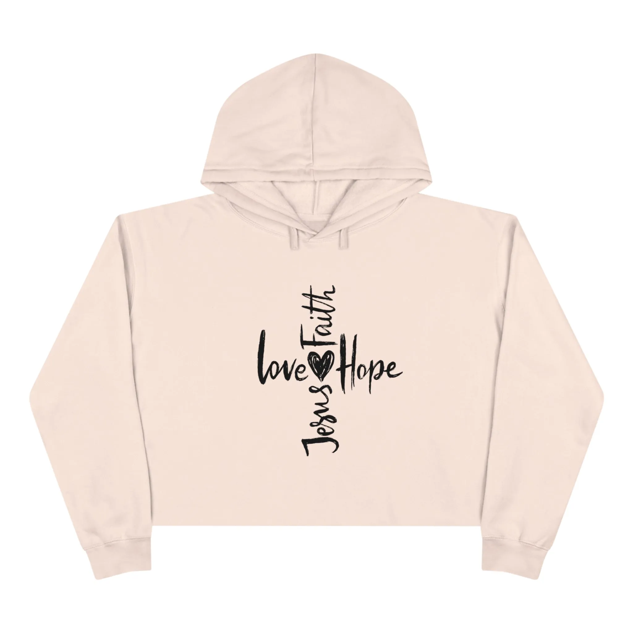 Faith & Love Jesus Crop Hoodie - Hope-Inspired Comfort Wear for Women