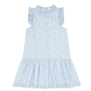 girls slate floral drop waist dress