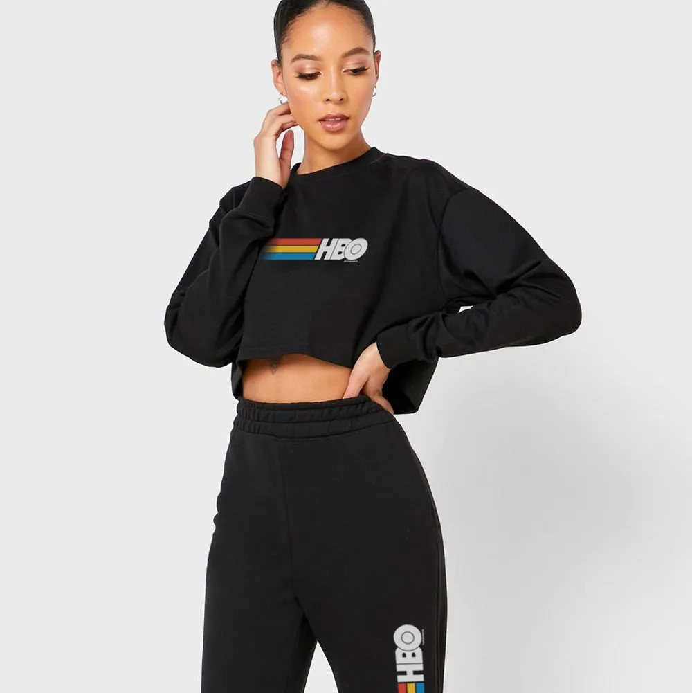 HBO Iconic Logo Women's Fleece Crop Sweatshirt