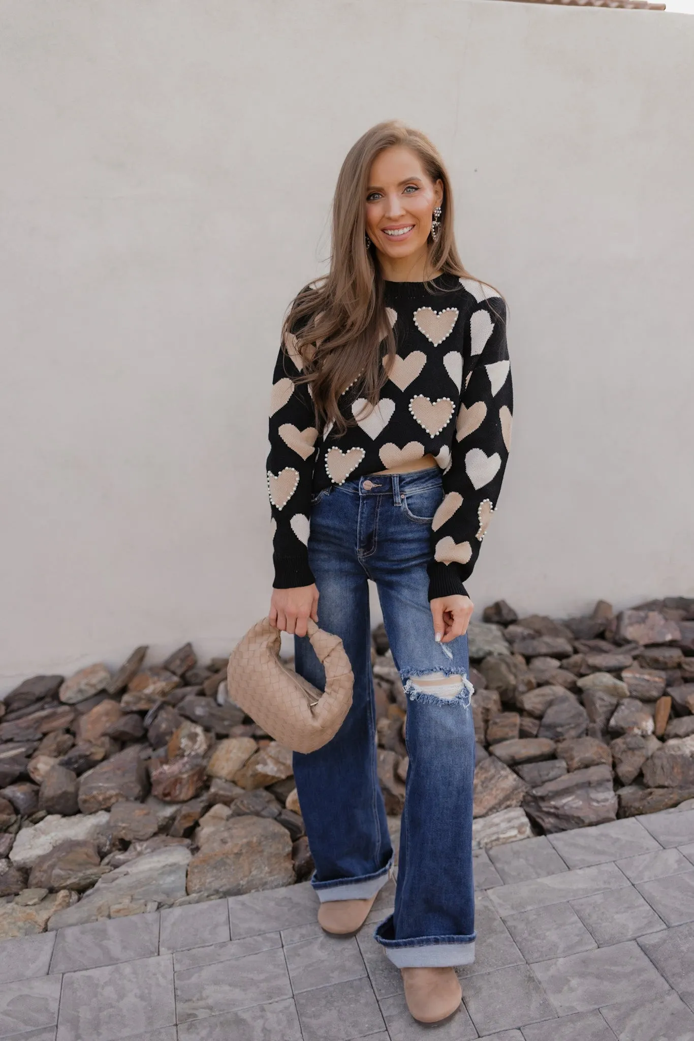 Hearts Galore Luxe Pearl Detail Sweater
