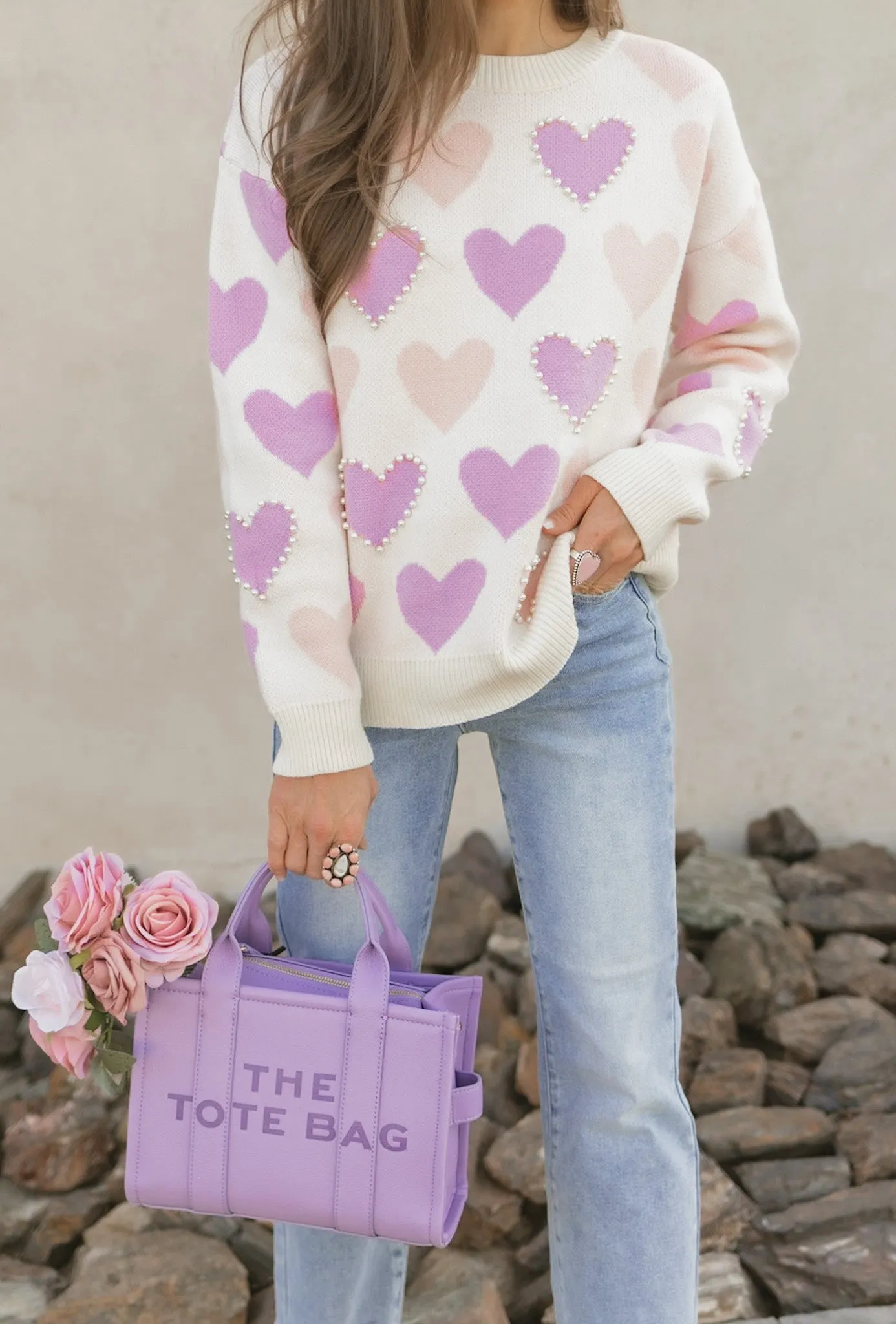 Hearts Galore Luxe Pearl Detail Sweater