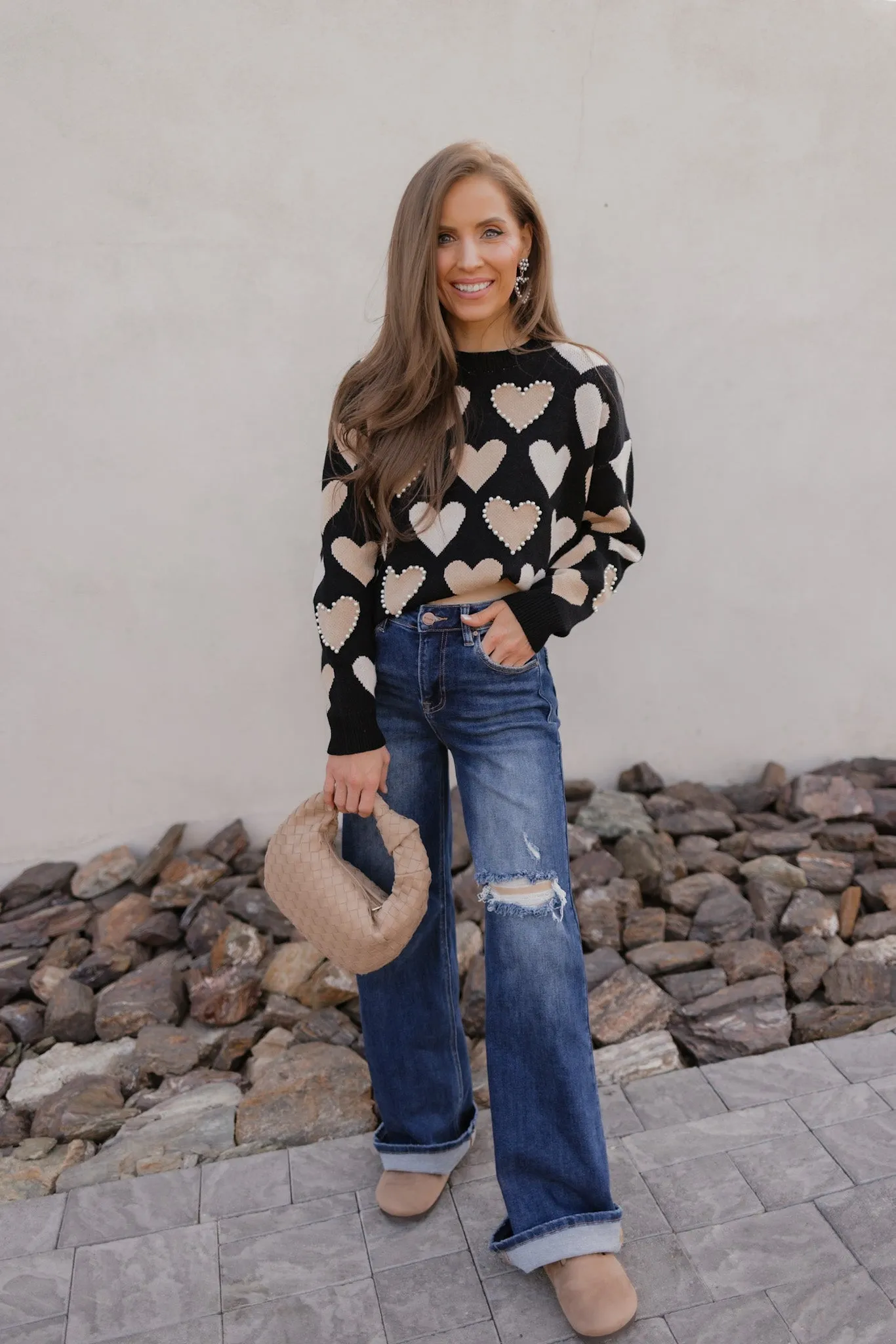 Hearts Galore Luxe Pearl Detail Sweater