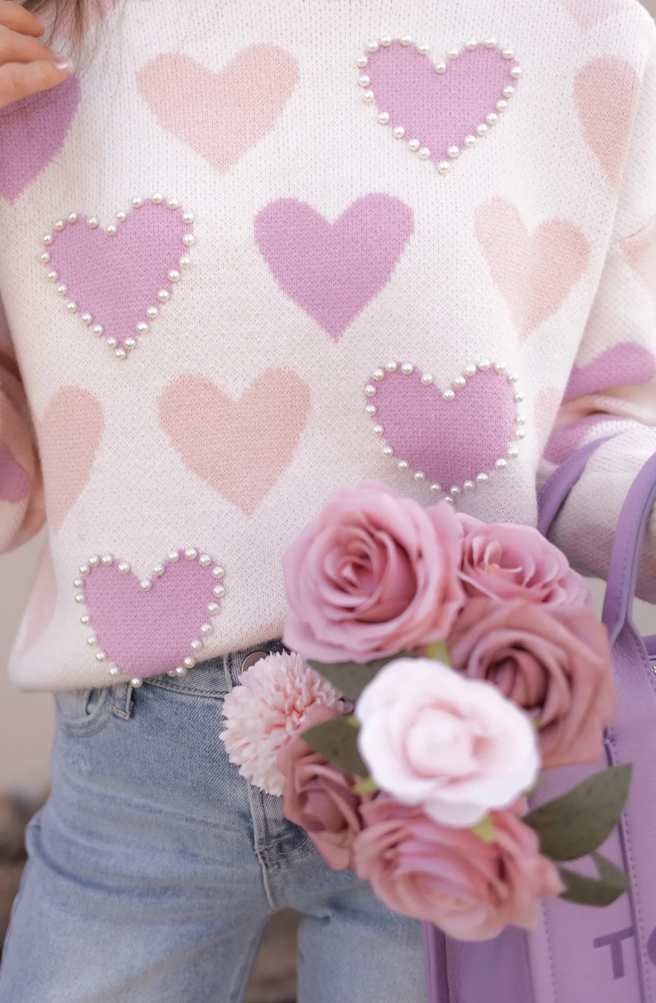 Hearts Galore Luxe Pearl Detail Sweater