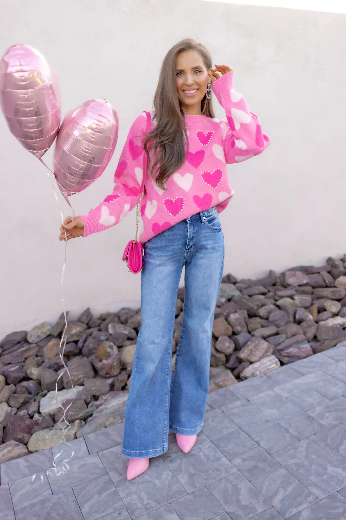 Hearts Galore Luxe Pearl Detail Sweater
