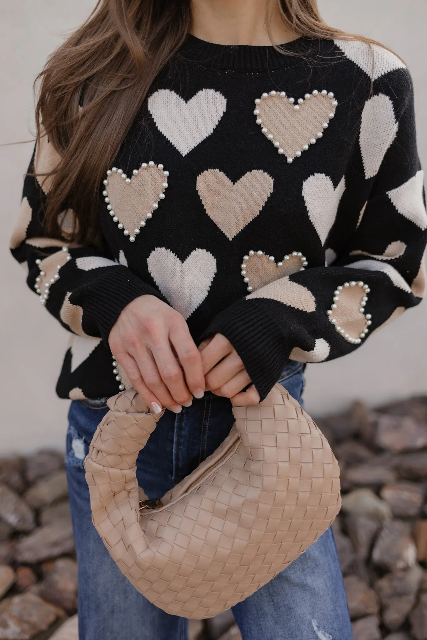 Hearts Galore Luxe Pearl Detail Sweater