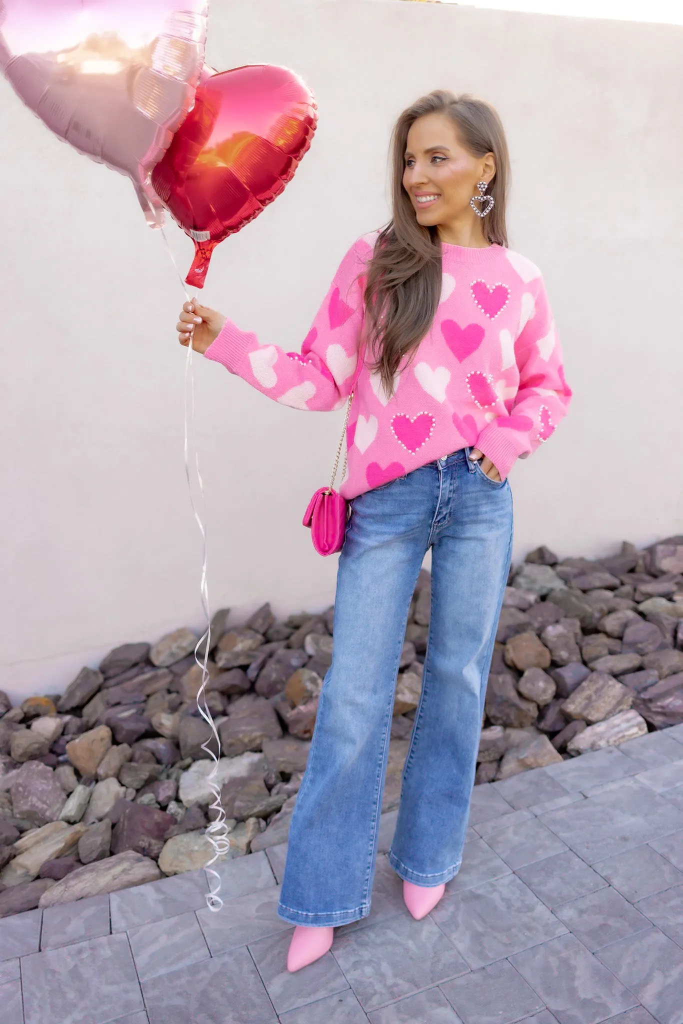 Hearts Galore Luxe Pearl Detail Sweater