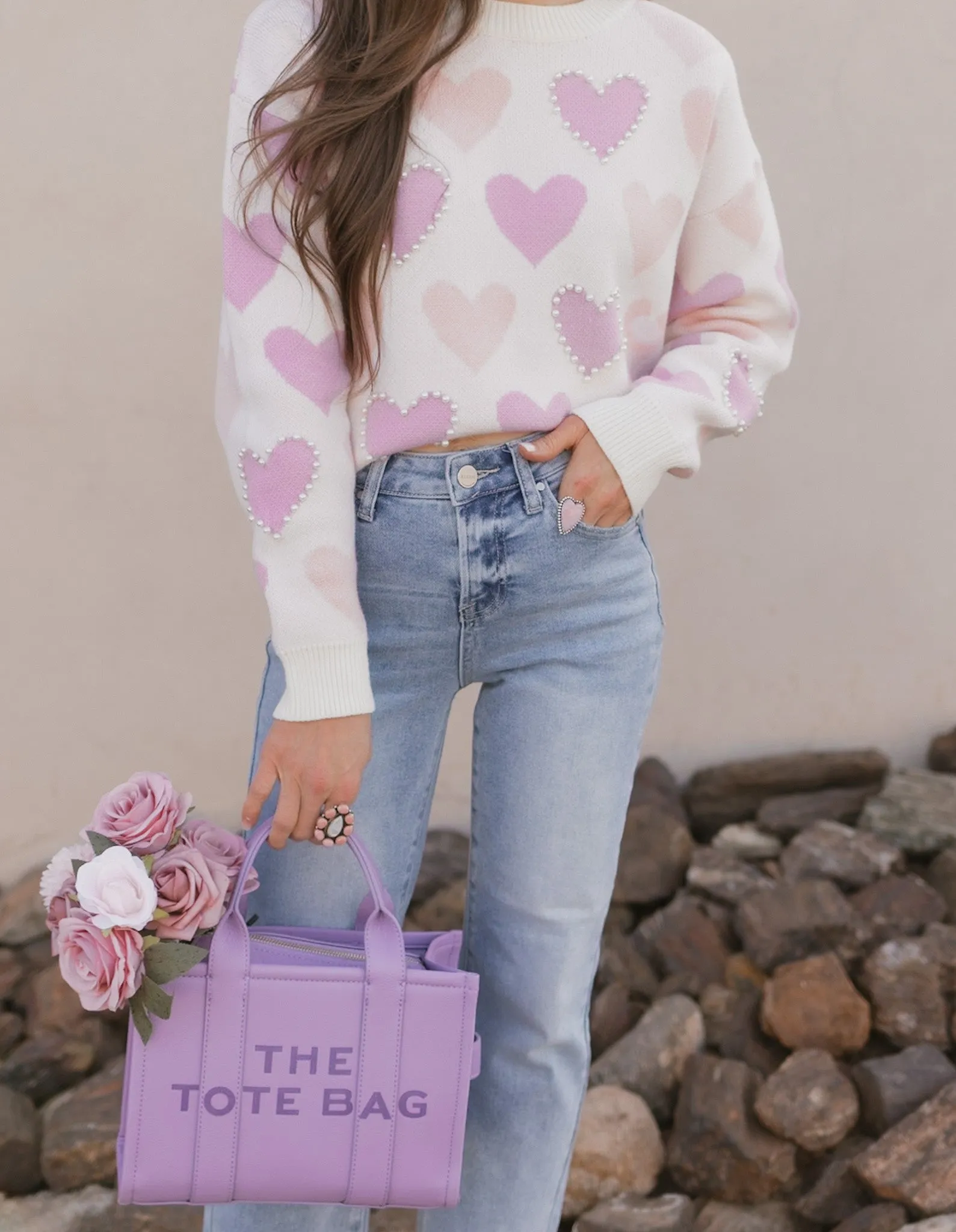 Hearts Galore Luxe Pearl Detail Sweater