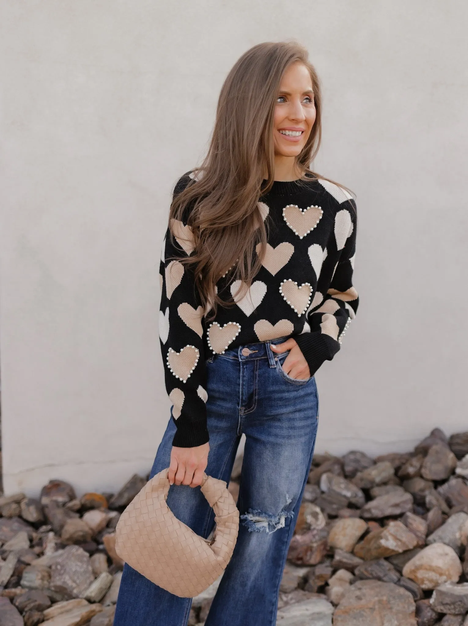 Hearts Galore Luxe Pearl Detail Sweater