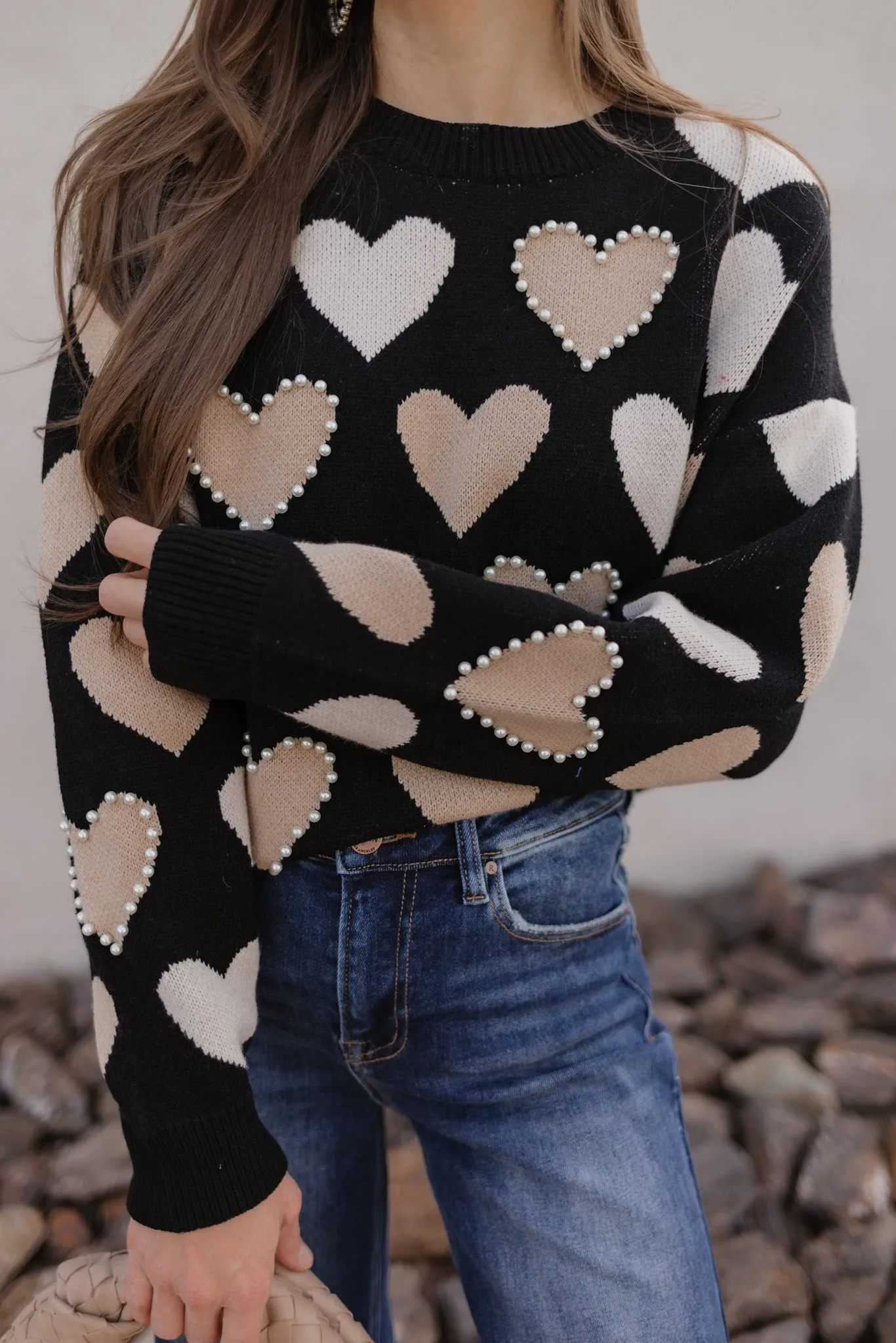 Hearts Galore Luxe Pearl Detail Sweater
