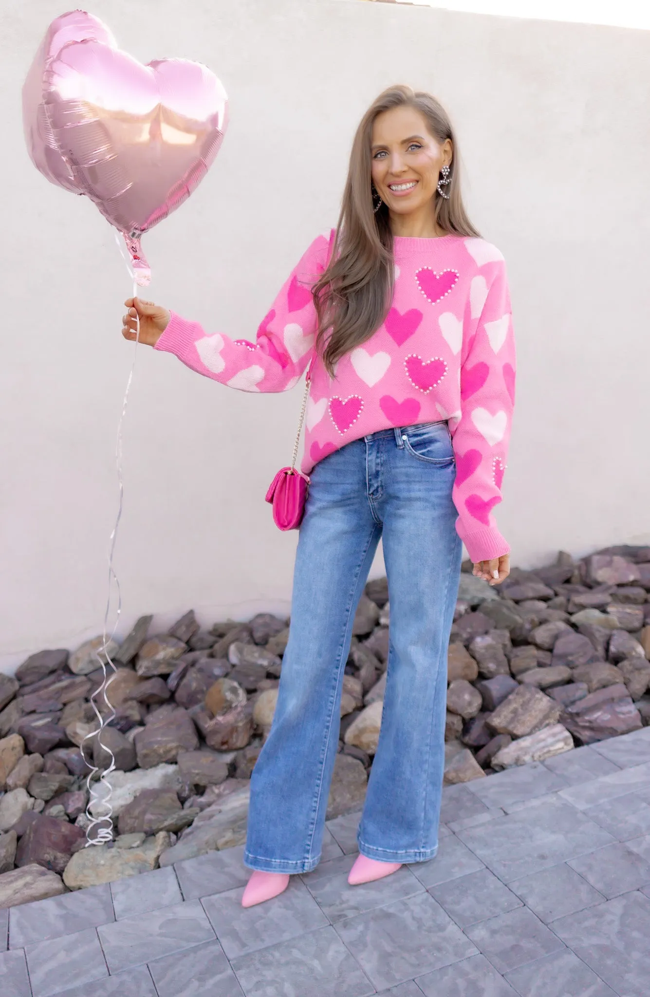 Hearts Galore Luxe Pearl Detail Sweater